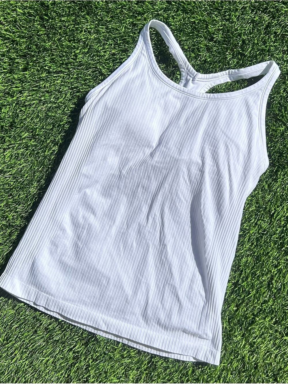 White Ribbed Racerback Tank Top - Classic Women's Basic